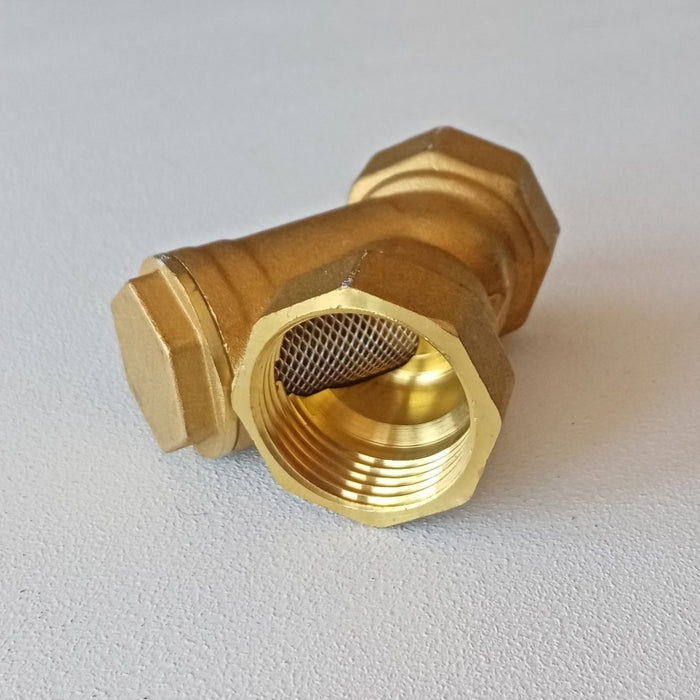 Raccordo ff a y 1 pollice dn 25 in ottone con filtro a retina inox