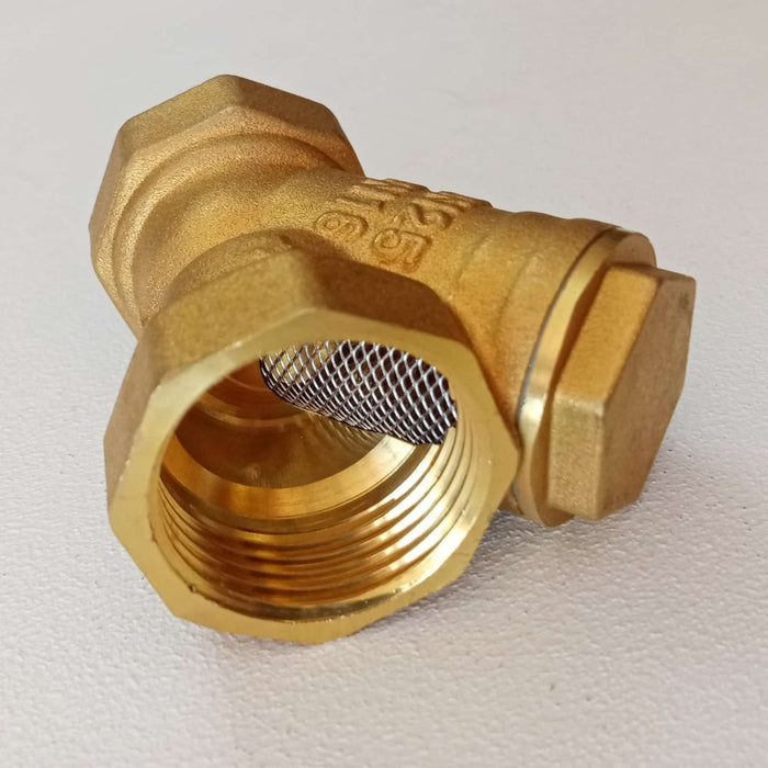 Raccordo ff a y 1 pollice dn 25 in ottone con filtro a retina inox