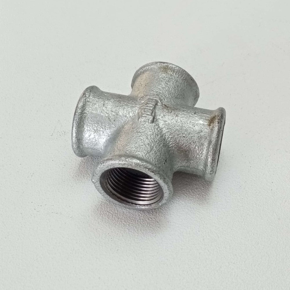 Raccordo ffff 1/2'' croce raccordo a 4 vie di ghisa zincata malleabile