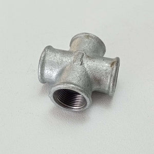 Raccordo ffff 1/2'' croce raccordo a 4 vie di ghisa zincata malleabile