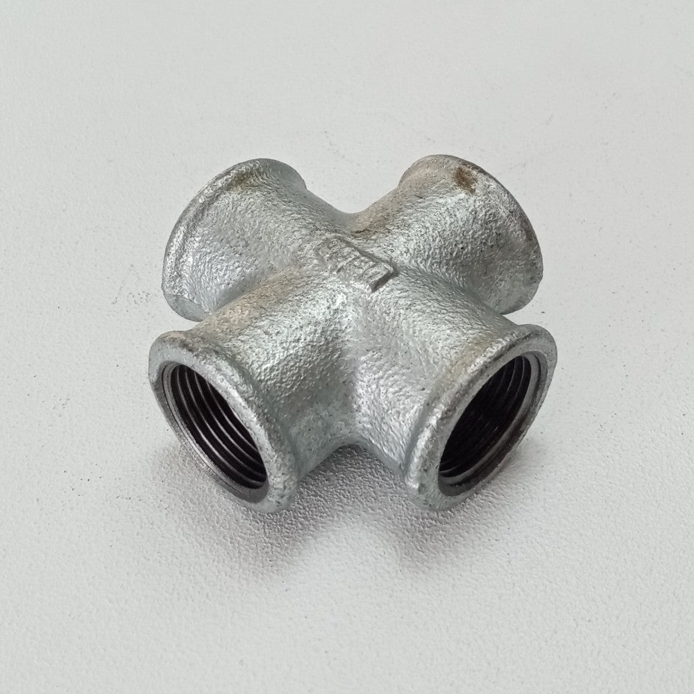Raccordo ffff 1/2'' croce raccordo a 4 vie di ghisa zincata malleabile