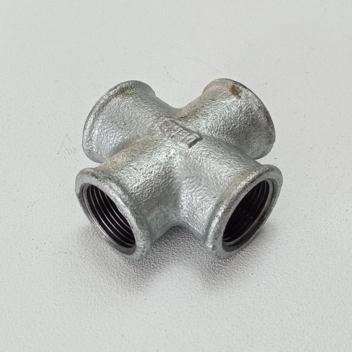 Raccordo ffff 1/2'' croce raccordo a 4 vie di ghisa zincata malleabile