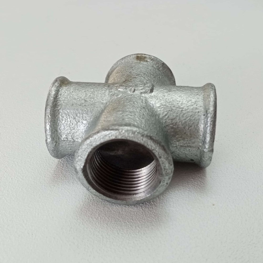Raccordo ffff 1/2'' croce raccordo a 4 vie di ghisa zincata malleabile
