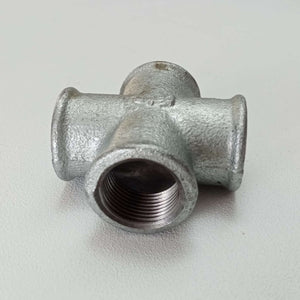 Raccordo ffff 1/2'' croce raccordo a 4 vie di ghisa zincata malleabile
