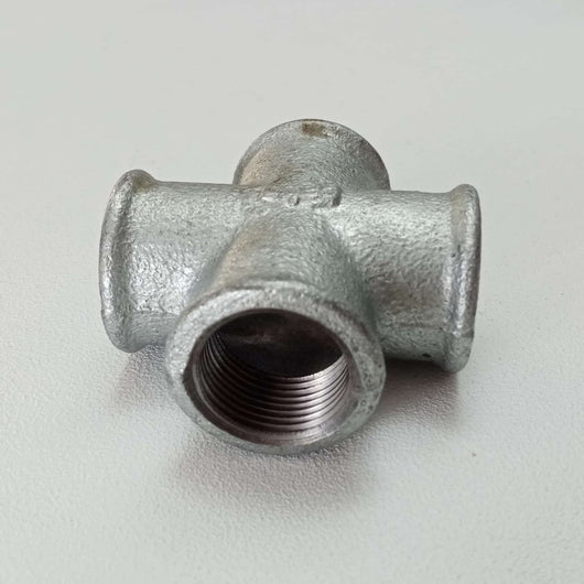 Raccordo ffff 1/2'' croce raccordo a 4 vie di ghisa zincata malleabile