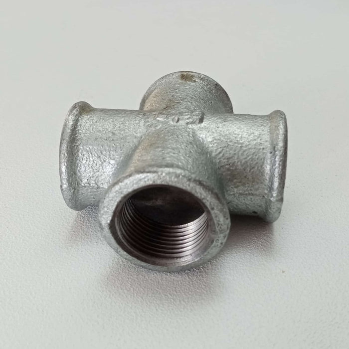 Raccordo ffff 1/2'' croce raccordo a 4 vie di ghisa zincata malleabile