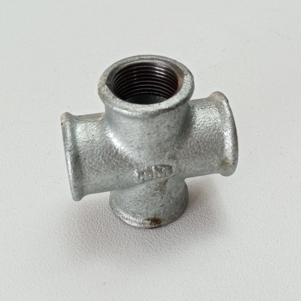 Raccordo ffff 1/2'' croce raccordo a 4 vie di ghisa zincata malleabile