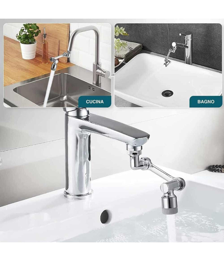 Raccordo Filtro Rotante Rubinetto Prolunga Girevole 360° Aeratore Universale 87998         