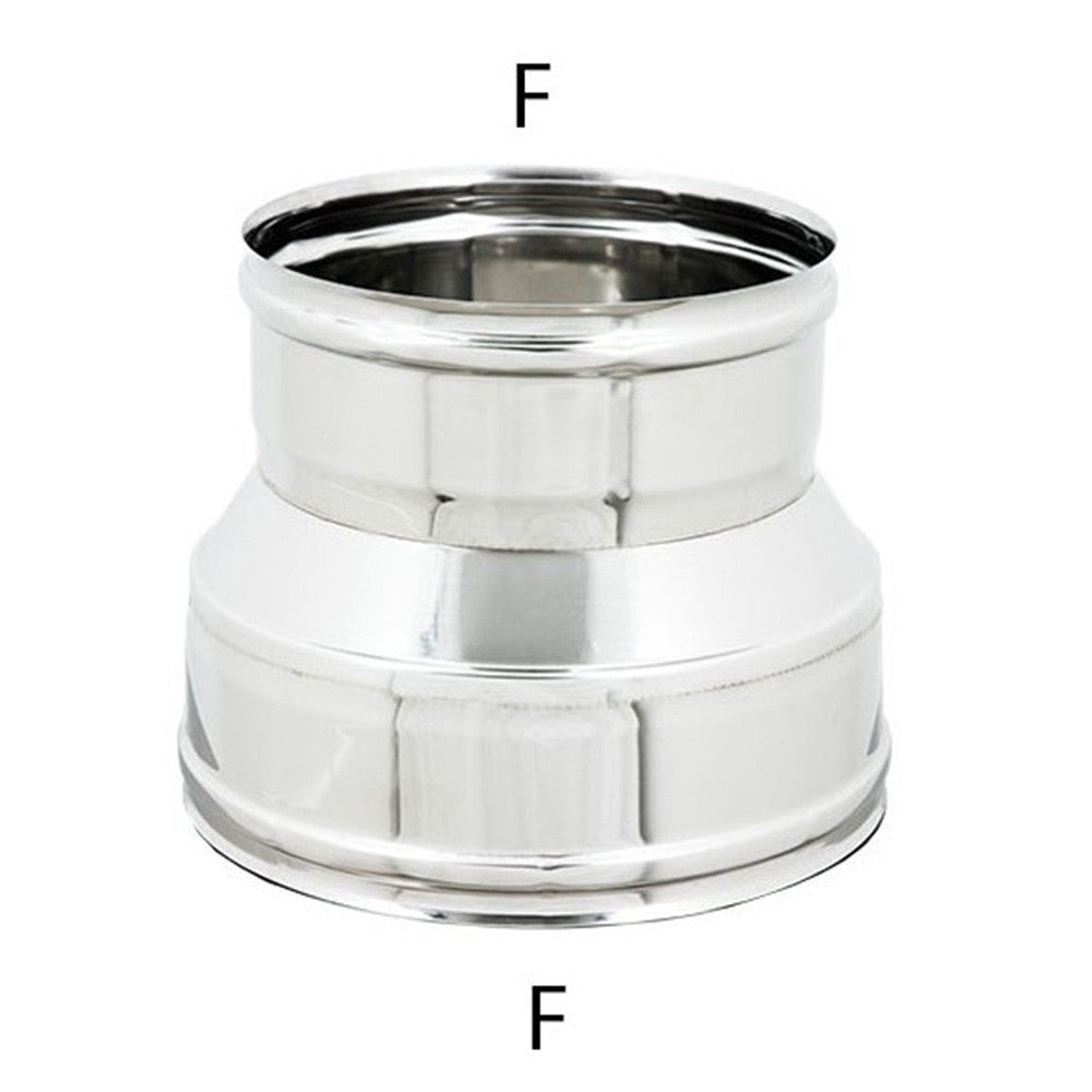 Raccordo inox 6 decimi aisi 304 da f 180 a f variabile, diametro 80mm