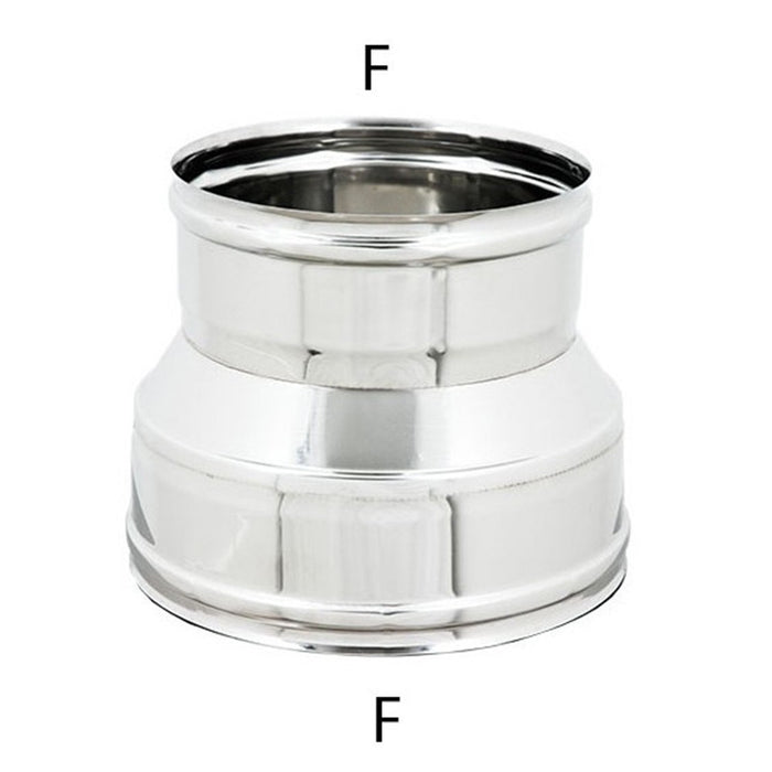 Raccordo inox 6 decimi aisi 304 da f 200 a f variabile, diametro 120mm