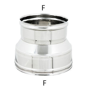 Raccordo inox 6 decimi aisi 304 da f 250 a f variabile, diametro 120mm
