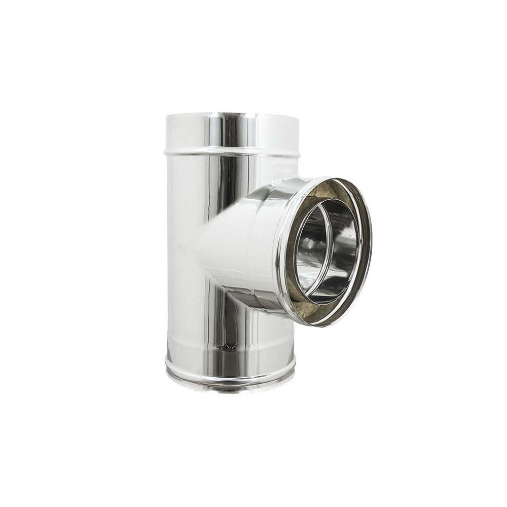Raccordo inox di 150 - de 200 mm a tee t doppia parete