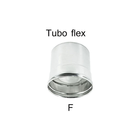 Raccordo inox f da 130mm per collegare tubo flessibile a tubo rigido
