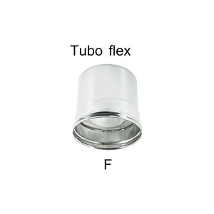 Raccordo inox f da 230mm per collegare tubo flessibile a tubo rigido
