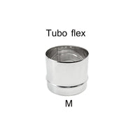 Raccordo inox m da 140mm per collegare tubo rigido a tubo flessibile