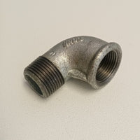 Raccordo mf 1''+1/2'' gomito zincato curva di ghisa malleabile