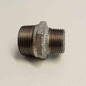 Raccordo mm 1/2''x3/8'' niples nipplo doppia vite ridotta di ghisa zincata malleabile