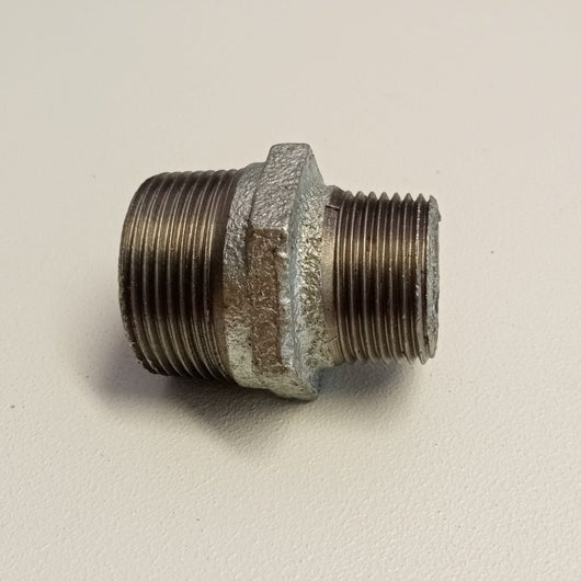Raccordo mm 3/4''x1/2'' niples nipplo doppia vite ridotta di ghisa zincata malleabile