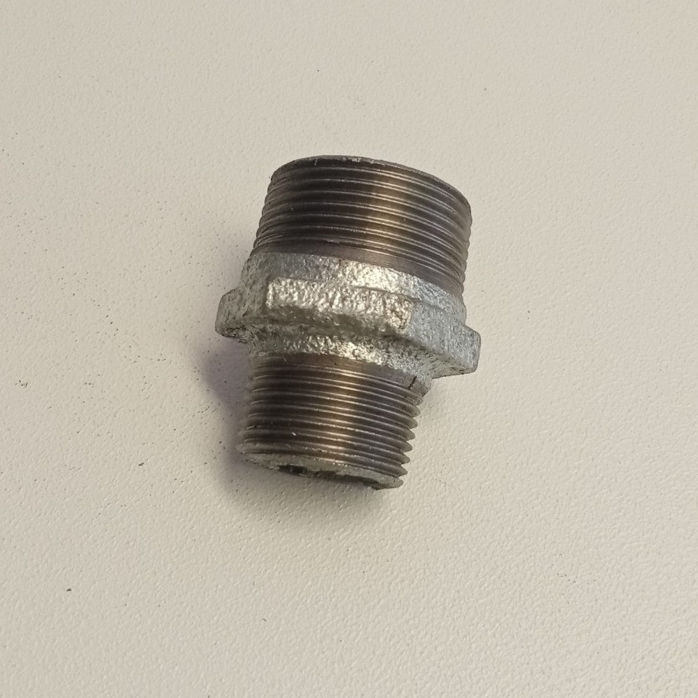 Raccordo mm da 1''+1/4 x 1'' niples nipplo doppia vite ridotta di ghisa zincata malleabile