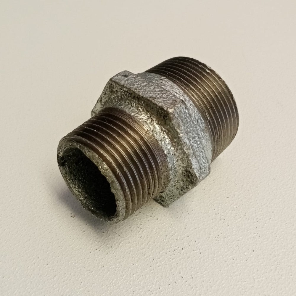 Raccordo mm da 1''x 3/4'' niples nipplo doppia vite ridotta di ghisa zincata malleabile