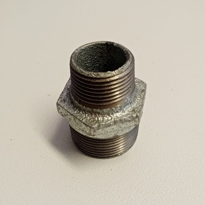 Raccordo mm da 1''x 3/4'' niples nipplo doppia vite ridotta di ghisa zincata malleabile