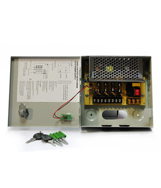 Rack Box Alimentatore Stabilizzato 4 Uscite Canali Centralina Telecamera Dc Cctv         