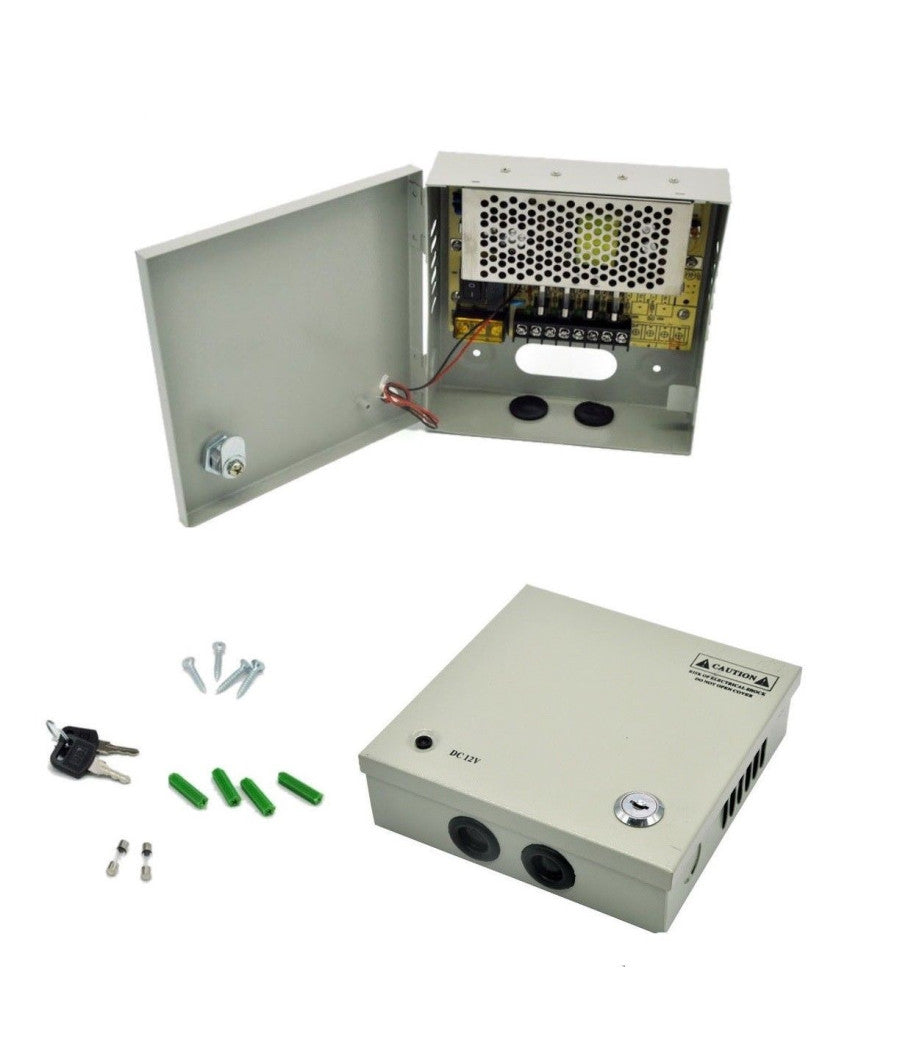 Rack Box Alimentatore Stabilizzato 4 Uscite Canali Centralina Telecamera Dc Cctv         