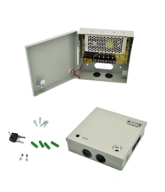 Rack Box Alimentatore Stabilizzato 4 Uscite Canali Centralina Telecamera Dc Cctv         