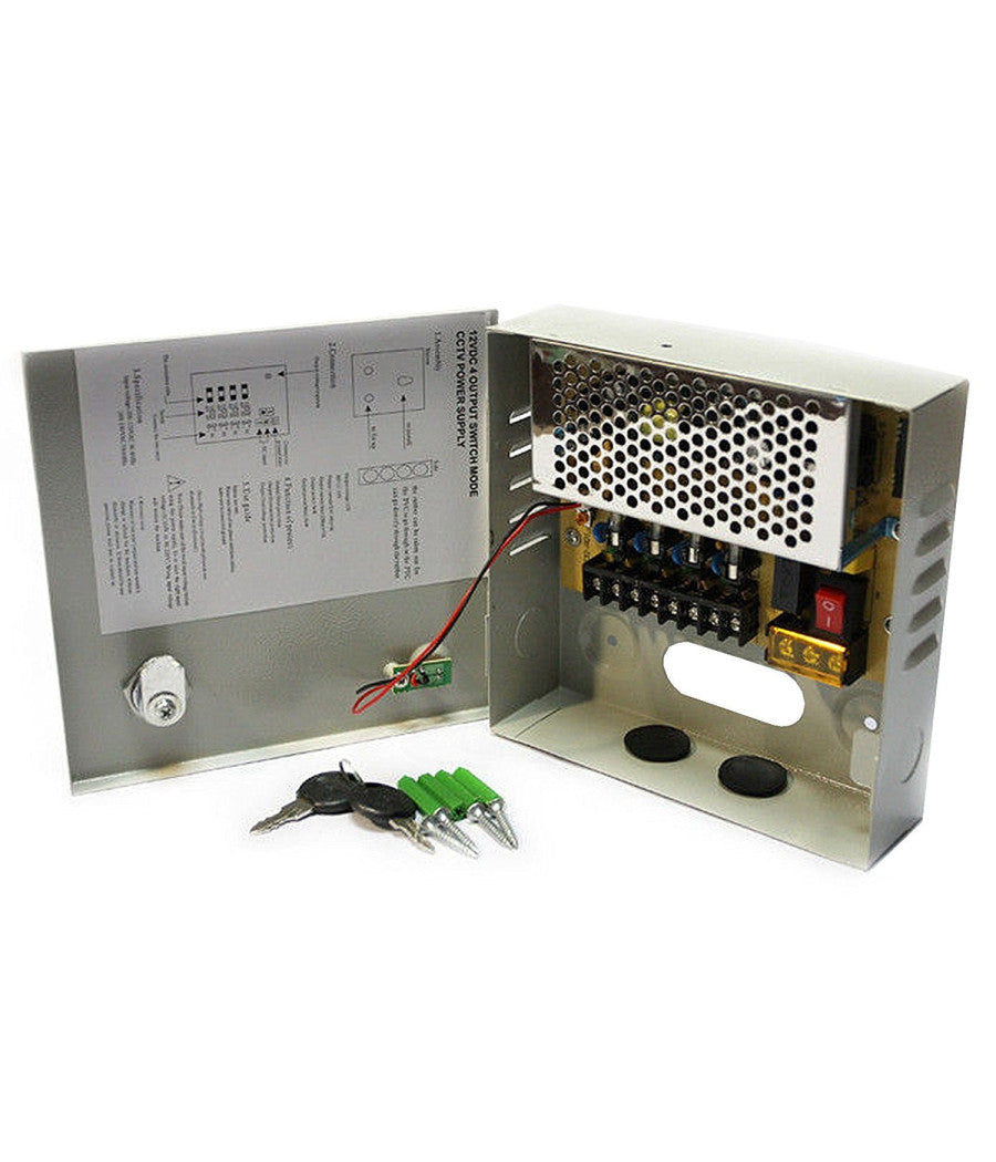Rack Box Alimentatore Stabilizzato 4 Uscite Canali Centralina Telecamera Dc Cctv         
