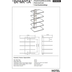 Portasciugamani in acciaio cromato HOTEL 26,5 x15 x12 cm