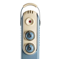 Radiatore a olio Vintage 11 elementi - 2500W - Celeste - 3 livelli di potenza