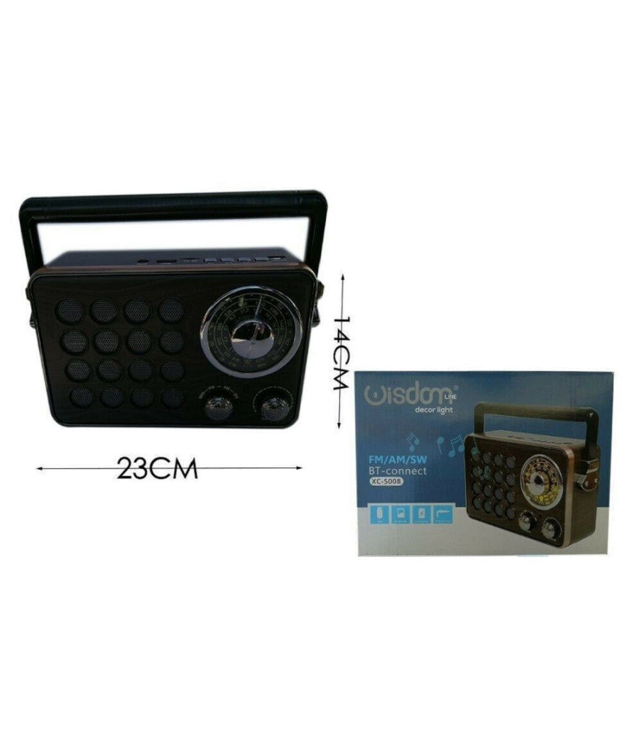 Radio Fm Am Sw Portatile Con Antenna Speaker Bluetooth Microsd Usb Stereo Xc5008         