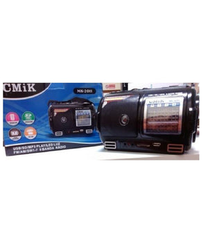 Radio Fm Cassa Usb Sd Mp3 Jack Aux  9 Bande Con Torcia A Led Nero         
