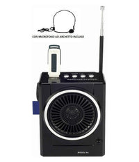Radio Fm Karaoke Usb Cassa Speaker Mp3 Sd Ricaricabile Con Torcia E Microfono         