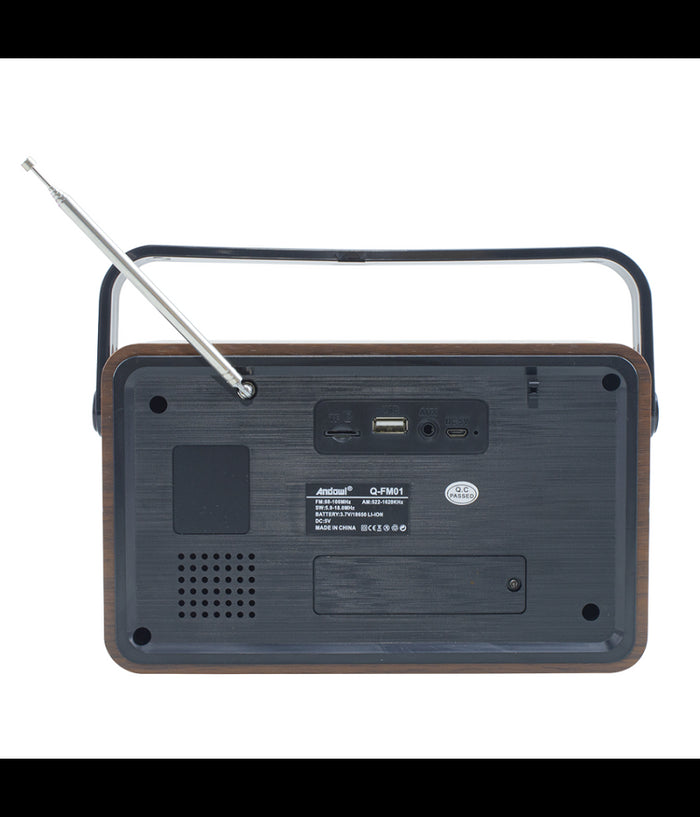 Radio Fm Retro Wireless Altoparlante Mp3 Portatile Bluetooth Usb Aux Tf Q-fm01         