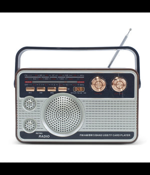 Radio Fm Retro Wireless Altoparlante Mp3 Portatile Bluetooth Usb Aux Tf Q-fm01         