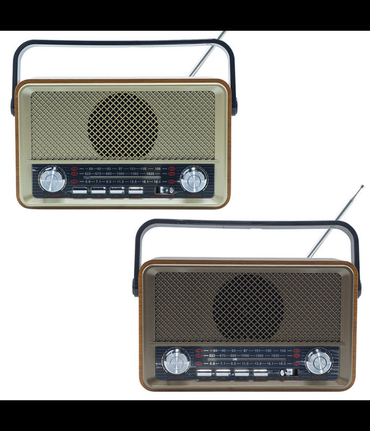 Radio Fm Retro Wireless Altoparlante Mp3 Portatile Bluetooth Usb Aux Tf Q-sy500         