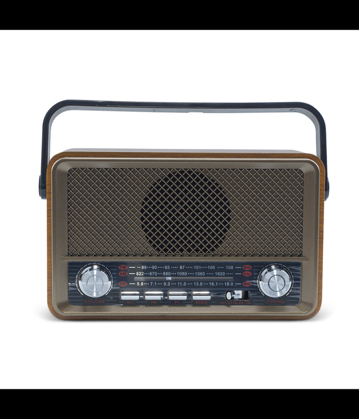 Radio Fm Retro Wireless Altoparlante Mp3 Portatile Bluetooth Usb Aux Tf Q-sy500         