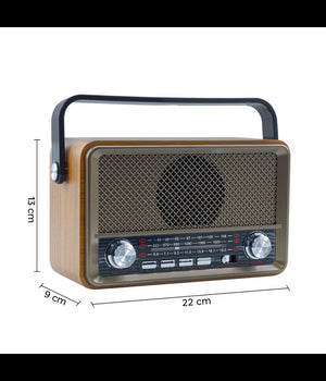 Radio Fm Retro Wireless Altoparlante Mp3 Portatile Bluetooth Usb Aux Tf Q-sy500         