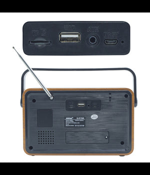 Radio Fm Retro Wireless Altoparlante Mp3 Portatile Bluetooth Usb Aux Tf Q-sy500         