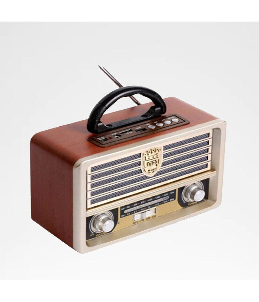 Radio Portatile Musica Sveglia Design Retro Stile Usa Vintage Usb Fm/am Q-yx2022         