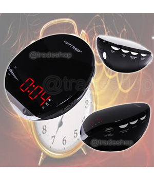 Radio Sveglia Radiosveglia Orologio Da Tavolo Am/fm Digitale Lcd Led Rosso         