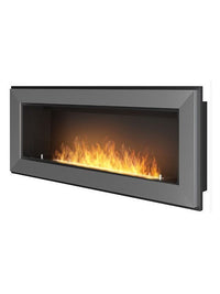 RAME 120 - Biocamino da incasso camino a bioetanolo da parete, colori vari - Inox - con Vetro