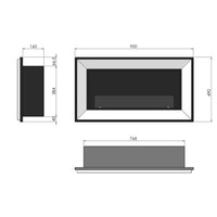 RAME 900 - Biocamino da incasso camino a bioetanolo da parete, vari colori - Inox - con Vetro
