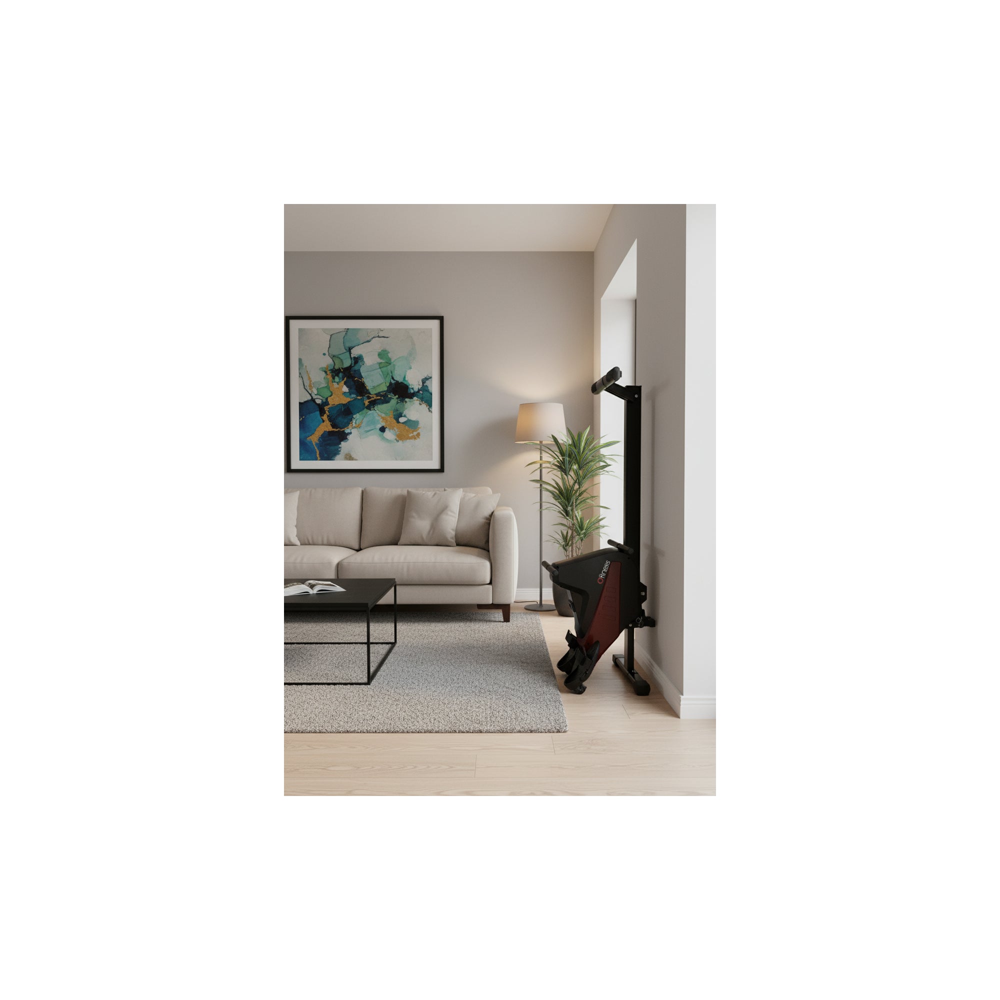 Vogatore per esercizi con trazione centrale - O'Fitness - Contatore a 5 funzioni - Ruota magnetica: 5 Kg