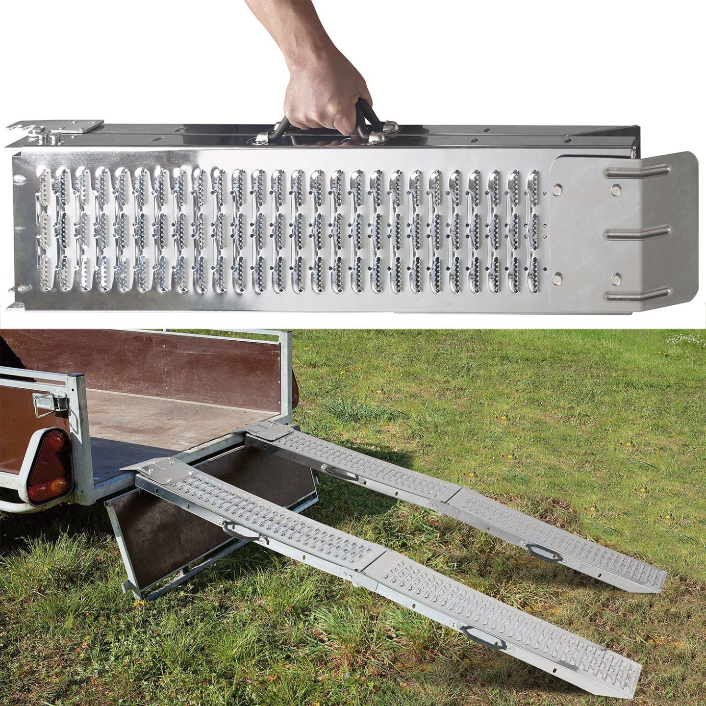 IDMarket - Rampa di carico set 2 pz pieghevole rampe in acciaio zincato