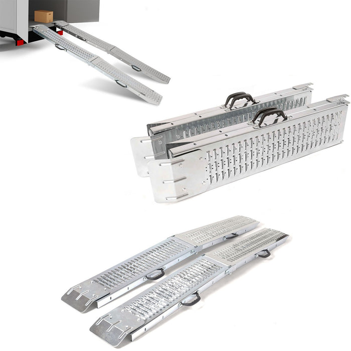 IDMarket - Rampa di carico set 2 pz pieghevole rampe in acciaio zincato