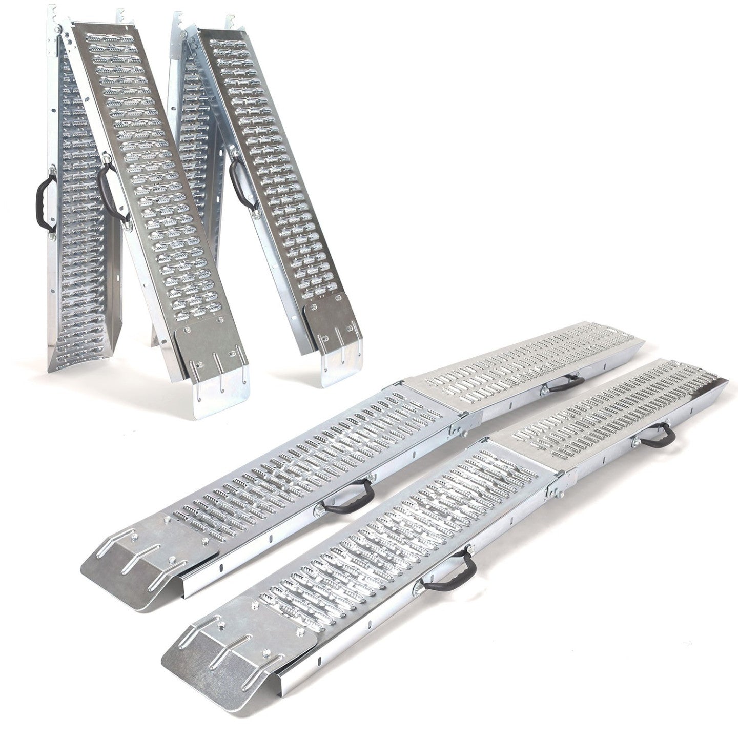 IDMarket - Rampa di carico set 2 pz pieghevole rampe in acciaio zincato