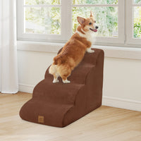 Rampa per cani con 4 scalini in schiuma con copertura lavabile, Gradini antiscivolo per animali domestici Caff¨¨-Giochi e accessori per cani