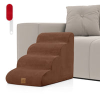 Rampa per cani con 4 scalini in schiuma con copertura lavabile, Gradini antiscivolo per animali domestici Caff¨¨-Giochi e accessori per cani